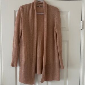 White + Warren Soft Pink Open Cardigan Cashmere Small